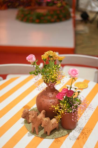 Tablescape and Floral detail — Haldi decor — Westin